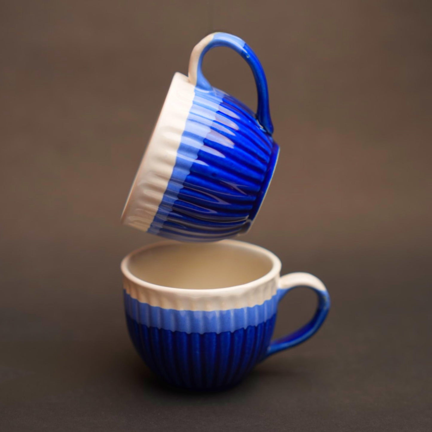 BlueTale Tea Cup Set – Ceramic Finish (6 pcs)