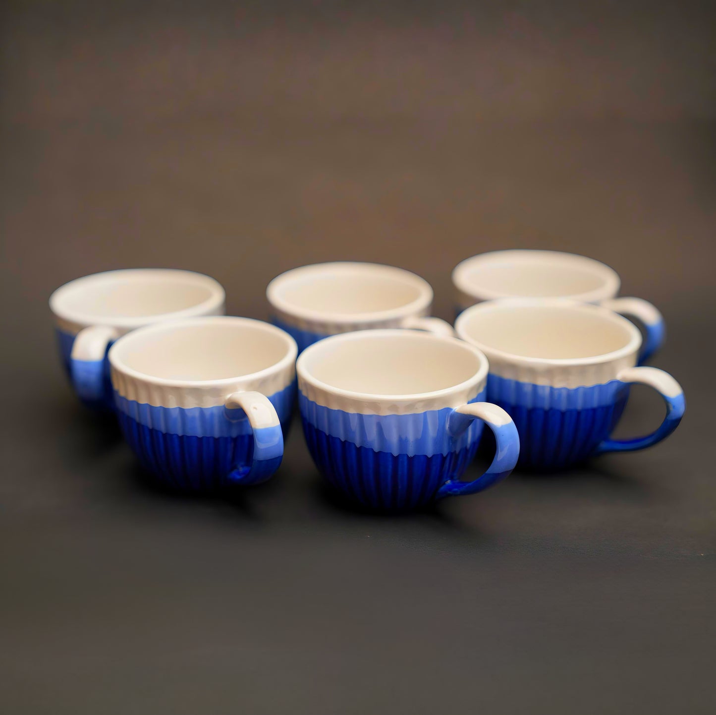 BlueTale Tea Cup Set – Ceramic Finish (6 pcs)