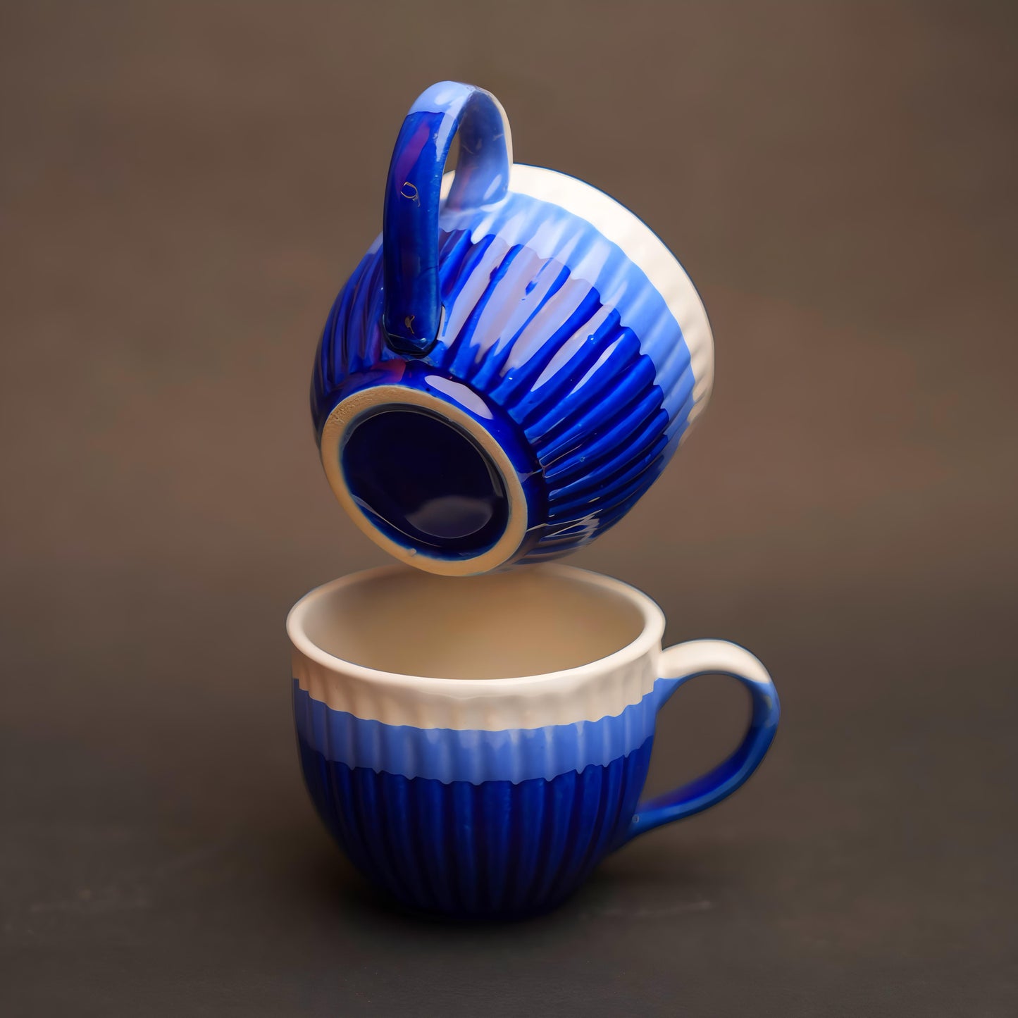 BlueTale Tea Cup Set – Ceramic Finish (6 pcs)