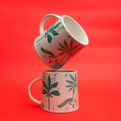 Indian Heritage Ceramic Mug Set – Nature Print