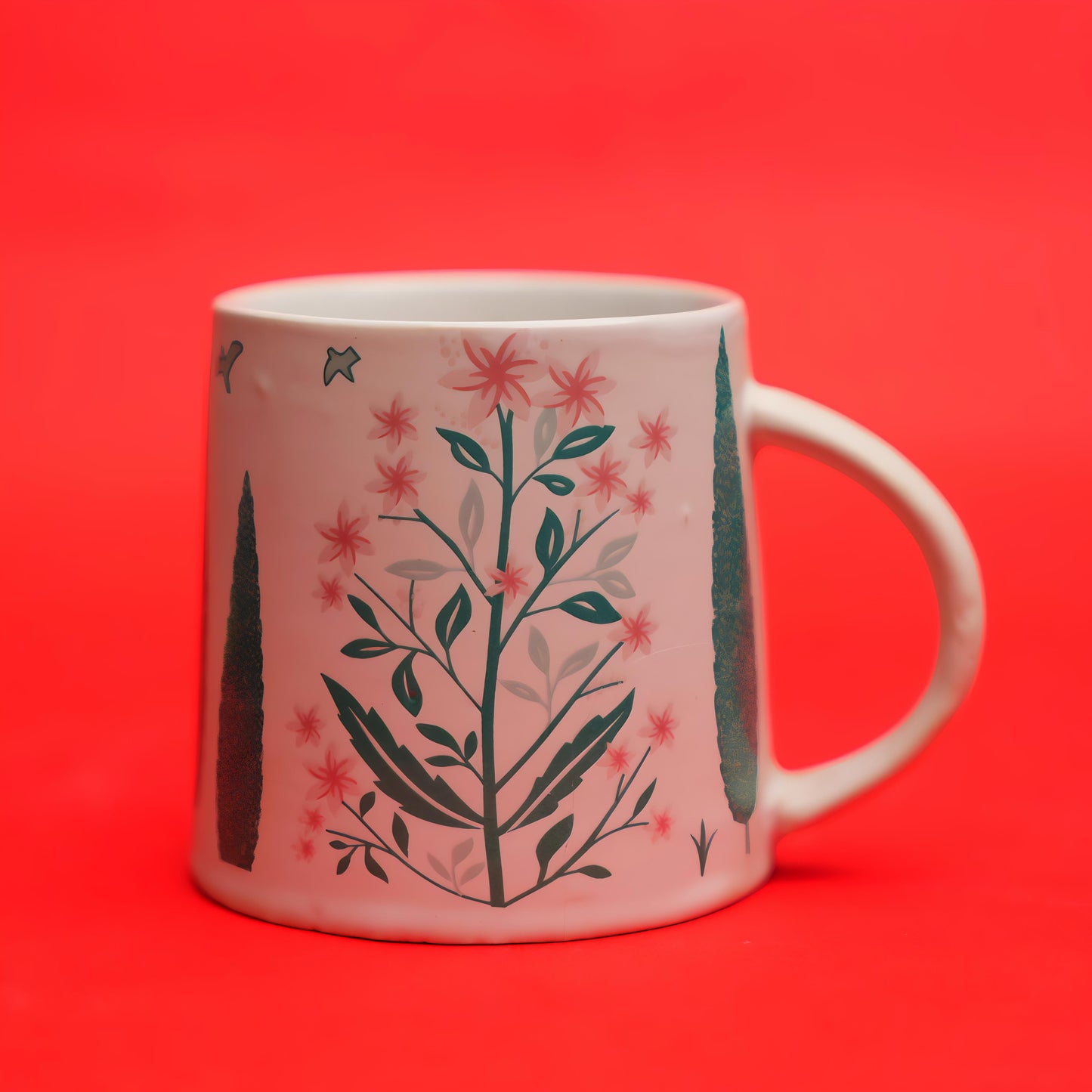Indian Heritage Ceramic Mug Set – Nature Print