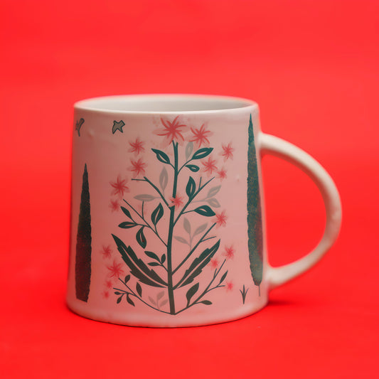 Indian Heritage Ceramic Mug Set – Nature Print
