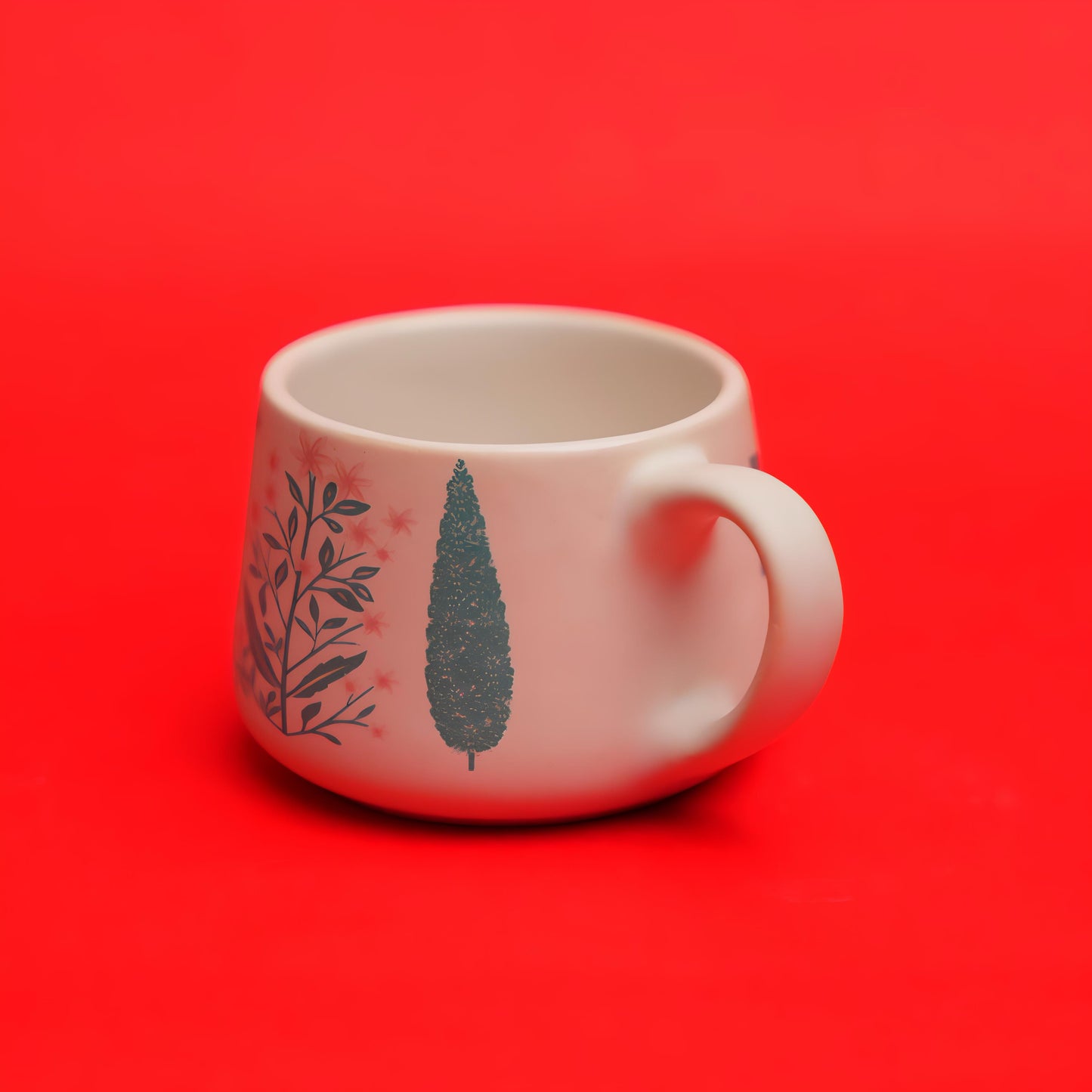 Palms & Peacock Ceramic Tea Cup Set – Nature Inspired (6 Pieces)
