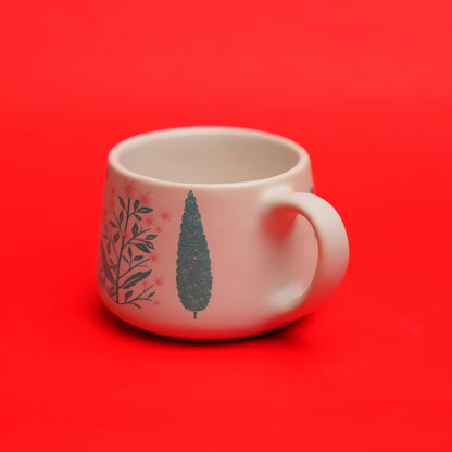 Palms & Peacock Ceramic Tea Cup Set – Nature Inspired (6 Pieces)
