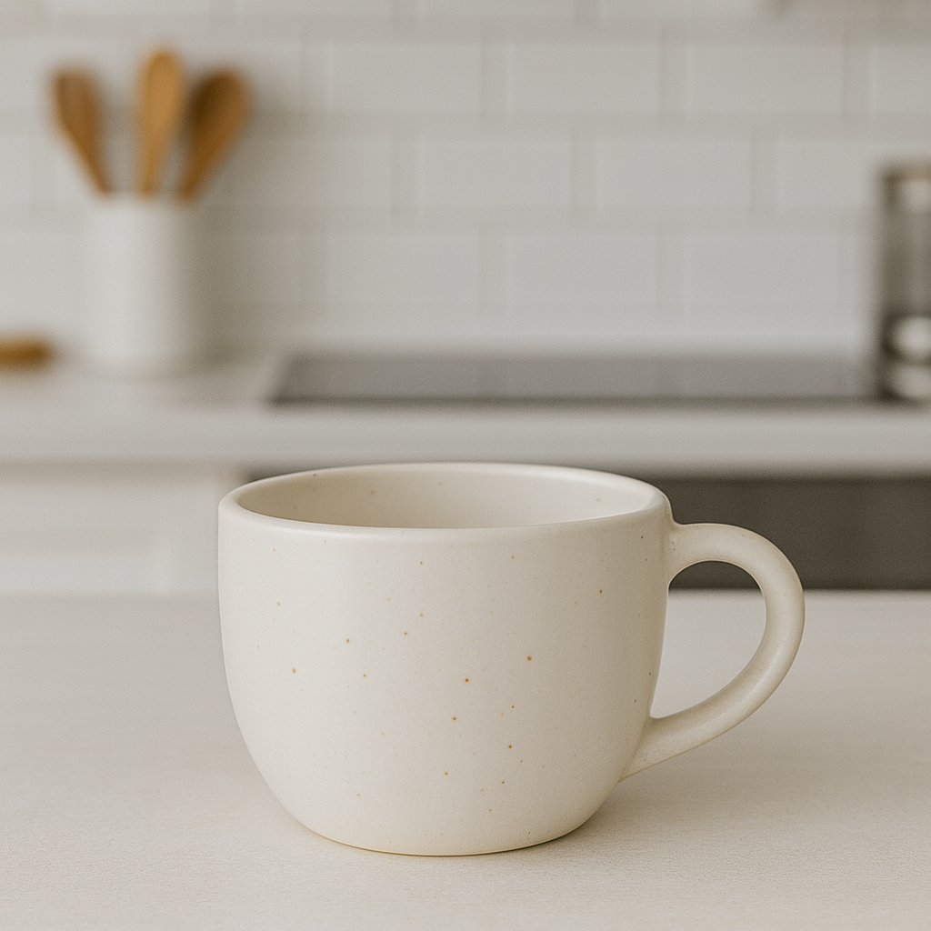 Neutral White Ceramic Tea Cup Set – Stylish Everyday Use (6 Pcs)