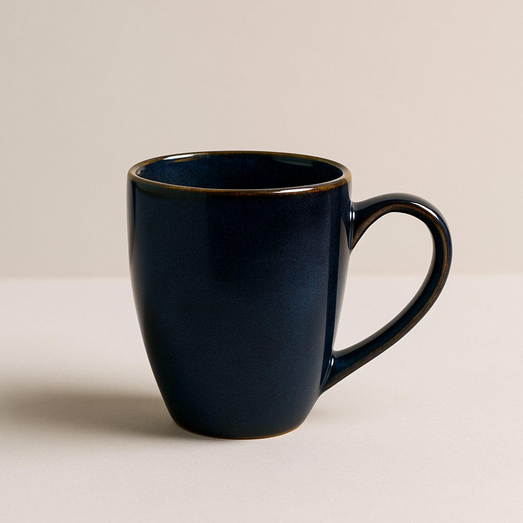 Navy Blue Ceramic Coffee Mug – Glossy Dual Tone Look