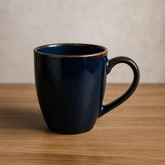 Navy Blue Ceramic Coffee Mug – Glossy Dual Tone Look