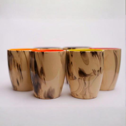 Marble Finish Ceramic Coffee Mug – Glossy Multicolour Inner